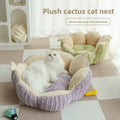 Autumn Cactus-Shaped Solid Pattern Thickened Fabric Cat Bed with Cave Design Sleeping Mat & Xuzhou Origin Pet House