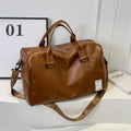Fashion Leather Duffle Bag With Shoes Packet For Men and Women Luggage Travel Bag Sport Gym Fitness HandBag Mens Shoulder Bag