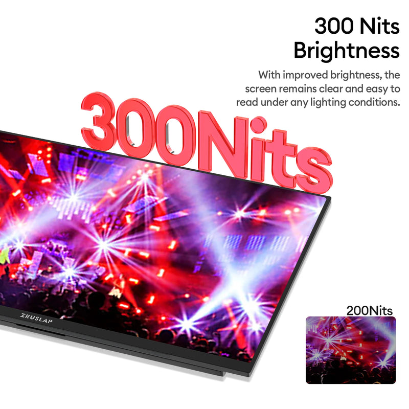 ZEUSLAP ZS18 18.5" HDMI+USB Multimedia Playback, Wired and Wireless Mirroring Supported Portable Monitor for Advertising Display