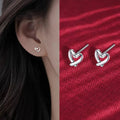 925 Sterling Silver Hypoallergenic Stud Earrings for Women Moon Star of David Maple Leaf Heart Lightning Earrings S999 Jewelry