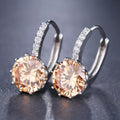 Classic Green AAA Cubic Zirconia Stud Earrings Round Crystal Girl Ear Studs For Women Multicolor Fashion Jewelry brincos AE176
