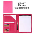 2026 A4 PU Leather Business Padfolio Organizer Case Vintage Binder Business Manager Document Pads Office File Folder