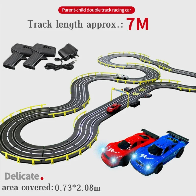 Electric Rail Car 1:43 Double Remote Control Racing Track Toy Automatic Racing Electric Track Children Christmas Gift