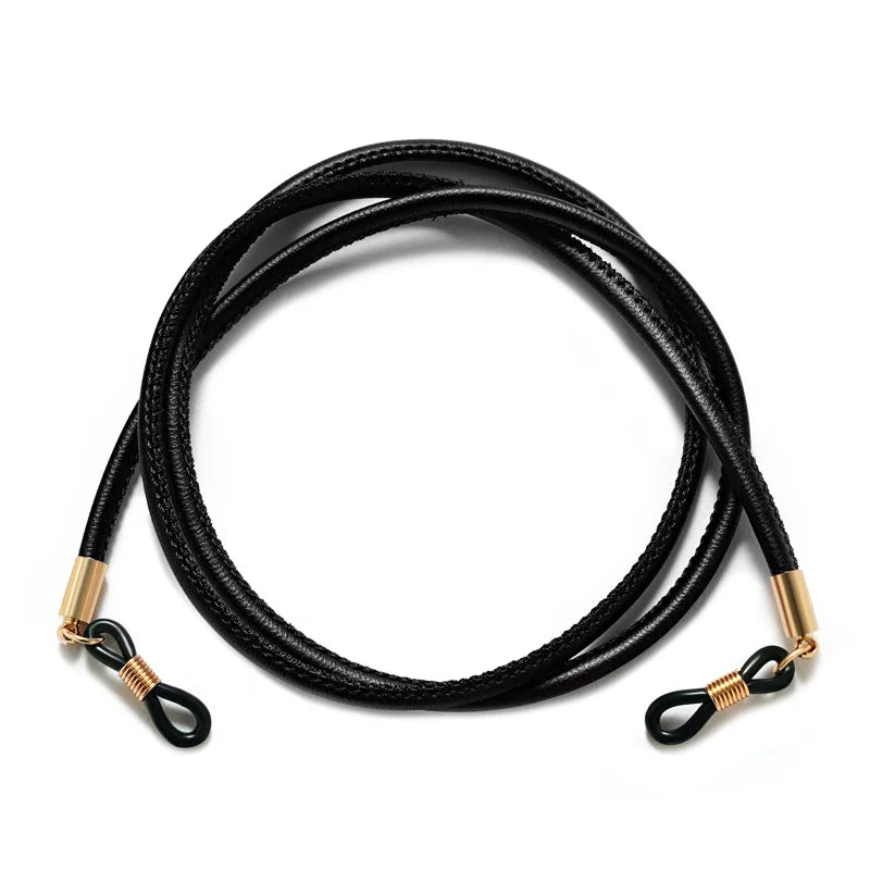 Sunglasses Lanyard Strap Necklace Braid Leather Eyeglass Glasses Chain Leather Cord Reading Glasses Eyewear Accessories