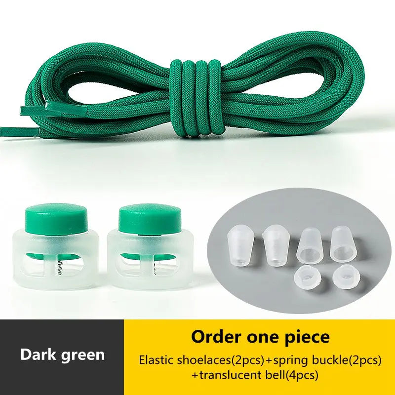 Spring Lock Shoelaces No Tie Shoe Laces Sneakers Round Elastic Shoelace Kid Adult Quick Without Ties Shoestrings Rubber Bands