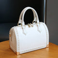 2025 New Fashion High-End Ladies' Handbags, Large-Capacity Boston Pillow Bags, Retro Rivets, Box Bags, Personalized Street Shoot