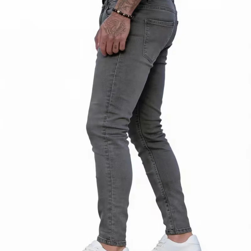 Men'S Street Tight Good-Looking Jeans, Color Graphite | SAMAG