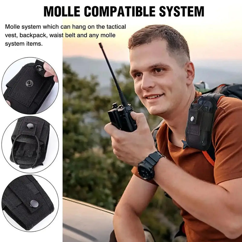 Outdoor Tactical Walkie Talkie Cover For MOLLE Accessory Bag Adjustable Two Way Radios Holder Bag Case For Walkie Talkies