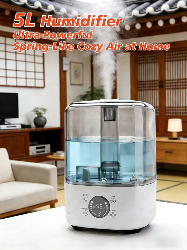 5L Air Humidifier Professional Large Capacity Home Air Humidifiers Ultrasonic Water Mist Diffuser Kinscoter Brand