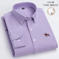 S~6XL Cotton Oxford Shirt For Men's Long Sleeve Plaid | SAMAG