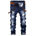 Fashionable New Men's Motorcycle Jeans Pleated Holes | SAMAG