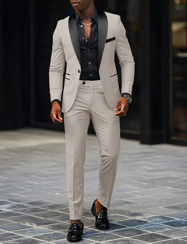 2 - Piece Men's Suit Suitable For Wedding Business Single Button Jackets And Pants Sets, Slim Fit - View 13 | SAMAG
