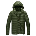 2026 Men Black Hooded Coat, Blue Zipper Control Winter Down Jacket, Green Lightweight Design Parkas Jaqueta, Asian Size M-5XL