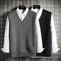 Man Clothes Waistcoat V Neck Vest Knitted Sweaters for Men Business Black Sleeveless Japanese Harajuku Fashion S Cheap Street A