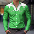 Men's Long Sleeve Shirt Western cowboy Denim Retro | SAMAG