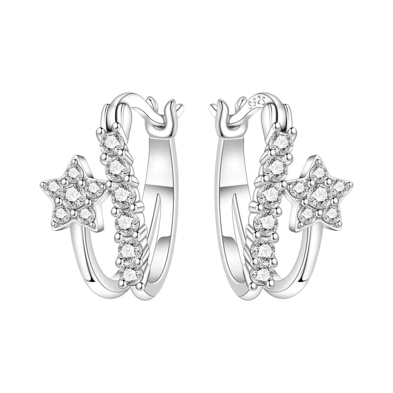 925 Sterling Silver Simple Gold U-shaped Earrings Jewelry | SAMAG
