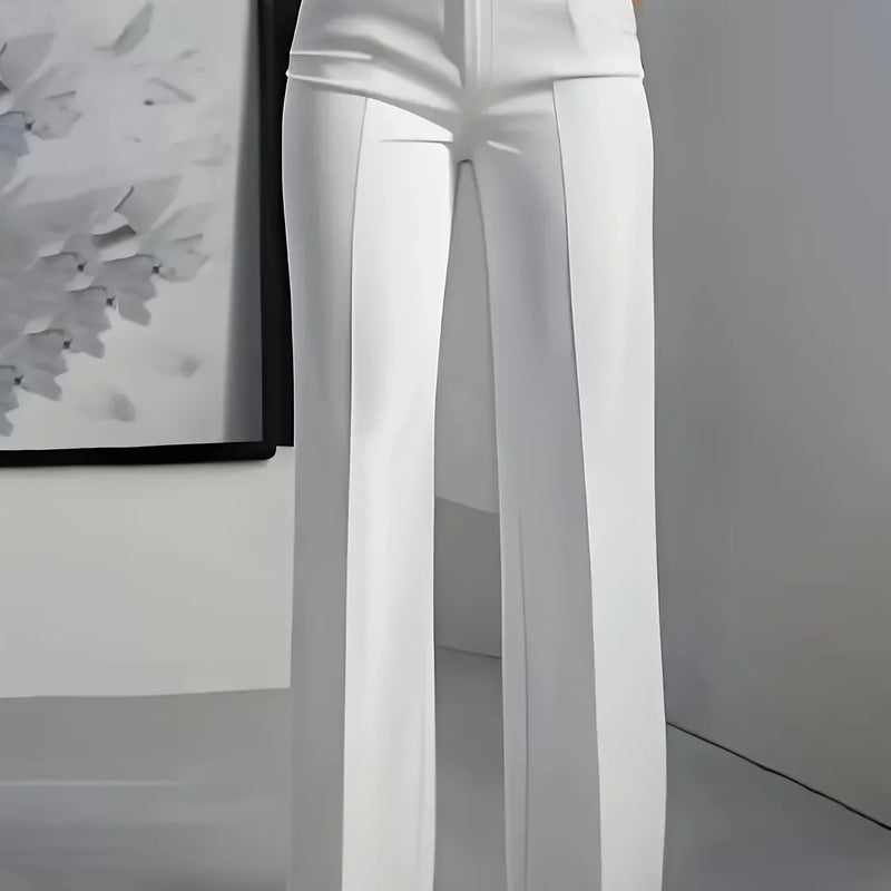 New Women's High - Waisted Draped Straight - Cut Suit Pants - View 8 | SAMAG