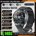 Military Grade Alloy Smartwatch 1400mAh Long Standby Waterproof SOS Emergency Flashlight BT Call Outdoor Sports Watch For Men