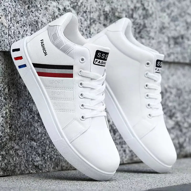 Black Vulcanized Sneakers Men's Flats Comfortable Shoes Lace up Zapatillas Hombre Autumn Spring Fashion Sneakers Plus Size 39-48
