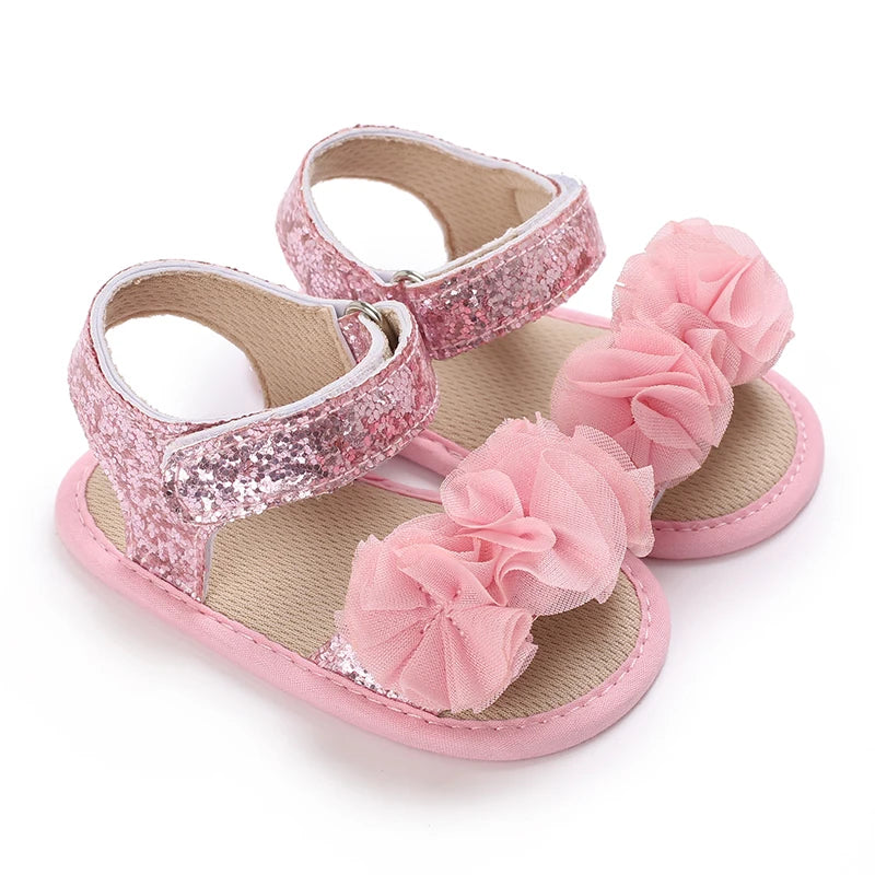 0-18M Baby Shoes Infant Pre-Walker Shoes, Cute Pink Theme Casual Flat Shoes, Soft Sole Lightweight Comfortable for Girls