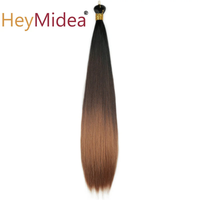 22-28Inch Straight Pony Hair Bundles Crochet Braids Hair Silky Colorful Synthetic Braiding Hair Ombre Synthetic Hair For Women