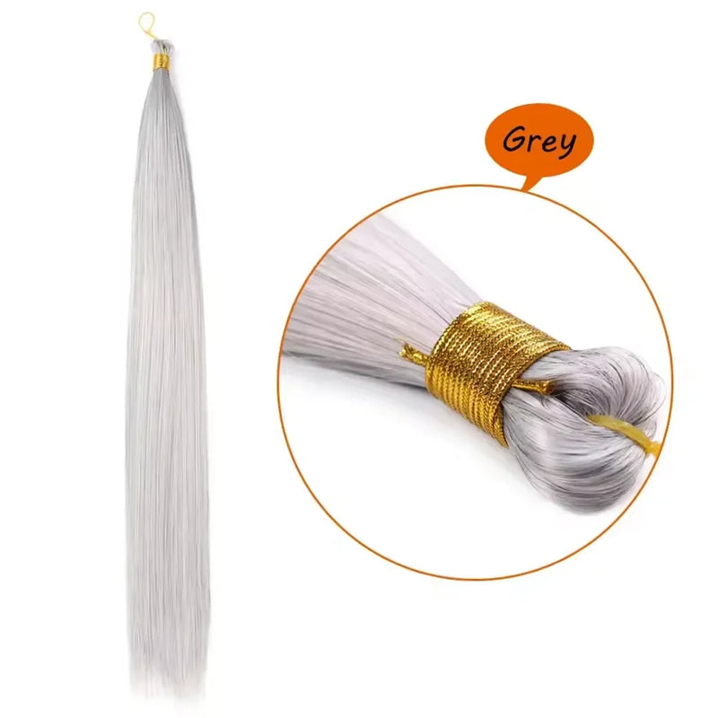Synthetic Long Straight Silky Bulk Hair Extensions 28 Inch High Temperature Hair Bundles Extension 150g one Pack for Women Girls