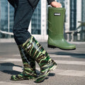 Men's Tall Rain Boots Waterproof Non-Slip Rubber Boots Durable Fishing Outdoor Water Shoes Mid Calf Kitchen Overshoes