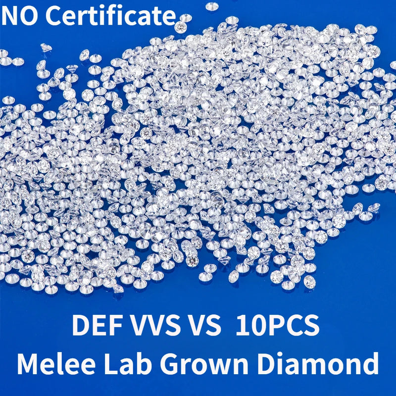 1 Carat 0.9mm ~ 3.0mm Round Melee Lab Grown Diamonds Brilliant Full Cut DEF VVS-VS Loose Lab Created Diamond Wholesale