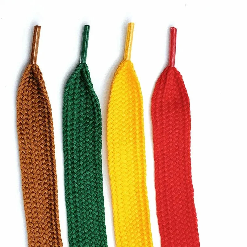 1Pair New Casual Sneakers Classic Shoelace Fashionable Cotton Rope Flat Shoelaces Men Women Fashion Shoes Accessories