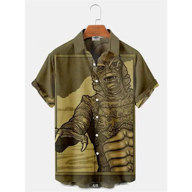 Summer Men's Hawaiian Shirt Movie Figures Horror Vintage | SAMAG