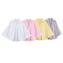 Women's HipSeam Wide Sleeved Shirt Spring Asymmetric Hem