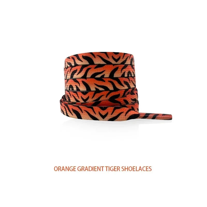 Classic Animal Pattern Shoelaces Flat AF1/AJ Sneakers Shoe Laces Tiger/Snake/Leopard Print Shoelace for 120/140/160CM Shoestring
