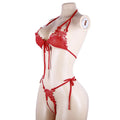 Sexy Crotchless Bra Set New Sexy Lingerie Woman 2 Pieces Transparent Women's Lace Panties Erotic Beautiful Bra And Thong Set