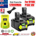 12Ah For RYOBI 18V Battery P108 18V One+ Plus Battery 18 Volt Lithium-Ion Power Tools P104 P107 RB18L50 RB18L20 P108