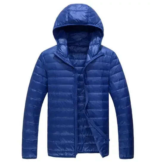 2026 Men Black Hooded Coat, Blue Zipper Control Winter Down Jacket, Green Lightweight Design Parkas Jaqueta, Asian Size M-5XL