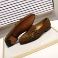 Fashion Design Suede Leather Mens Loafers Black Brown Green Casual Dress Shoes for Wedding Party Monk Strap Men Shoes Size 38-47