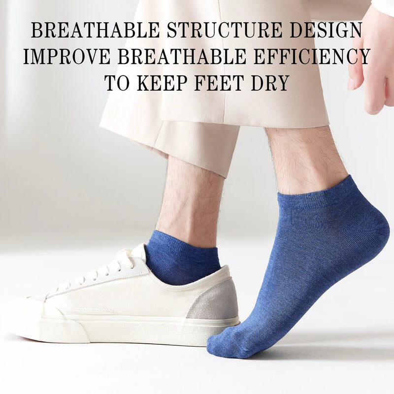5 Pairs Spring Summer Thin Men's Bamboo Fiber Socks Short | SAMAG
