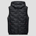 Men Autumn Winter Thickened Waistcoat Hooded Sleeveless Zipper Placket Vest Coat Down Vest Outwear Men's Iinsulated Vest