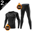 New men training sets, 2 sets elastic warm clothes, the gym running daily wearing, flexible and comfortable
