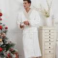 Autumn Winter Men's Robe Thicken Flannel Long Bathrobe Kimono Gown Loose Casual Male Sleepwear Home Clothes Coral Fleece Pajama