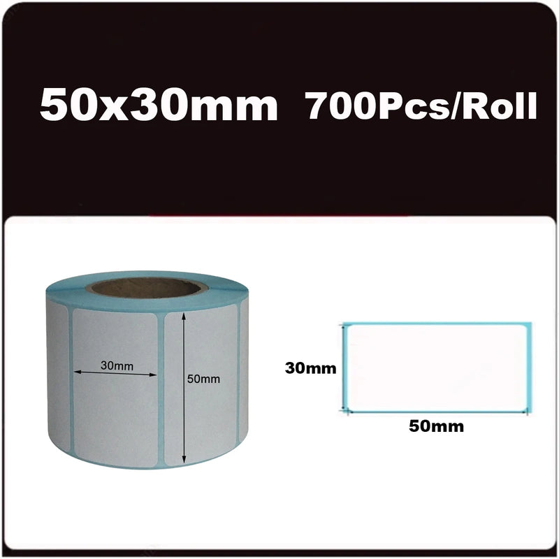 700pcs/Roll 40*20/40*30/50*30mm Print Supplies Thermal Label Sticker Paper Waterproof Supermarket Price Blank Label Direct Print