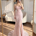 Sweetheart Strapless Lace Mermaid Evening Dresses Pleated | SAMAG