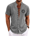 New Men's Linen Short-Sleeved Shirt, with a Fashionable | SAMAG