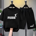 Children T-shirt+Shorts Basketball Letter Print Summer | SAMAG