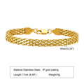 Women Stainless Steel Chain Bracelet, 18K Gold Plated Twist Paperclip Adjustable Link Chunky Stackable - Visuel 15 | SAMAG