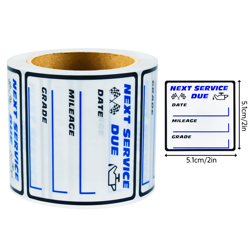 Blue Oil Change Car Maintenance Service Expires Reminder 250Pcs 2*2in Label Sticker Car Window Windshield“ Next Purchase Service” Transparent Oil Change Reminder Service Sticker, Suitable for Windshield Removable, Waterpr