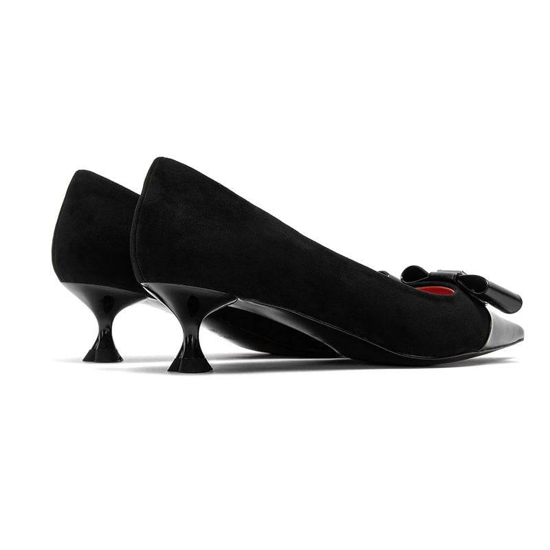 CHCH Women's Business High Heels New Black Simple and Comfortable Low Heel Pointed Women's Shoes 5cm