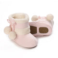 PINK Super Cute Winter Snow Baby Boots Cute Bear Warm Booties For Kids Soft Sole Infant Newborn Toddler Baby Girl Shoes