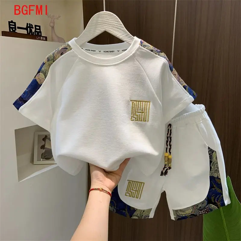 Korean Clothes for Children Boys T-shirt Shorts 2-piece | SAMAG