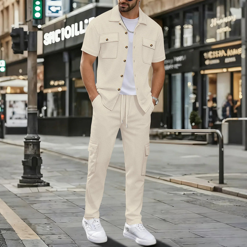 Men's Matching Sets: Waffle Knit Outfit & Light Coats | SAMAG